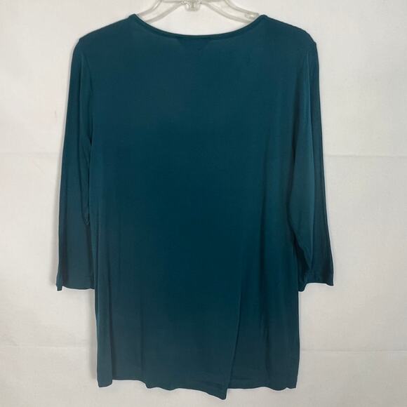 Christopher & Banks 3/4 Sleeve Sequin Blue Top Size S - Picture 6 of 11